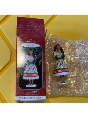 Vintage 1998 Mexican Dolls of the World Hallmark Barbie Ornament NIB
